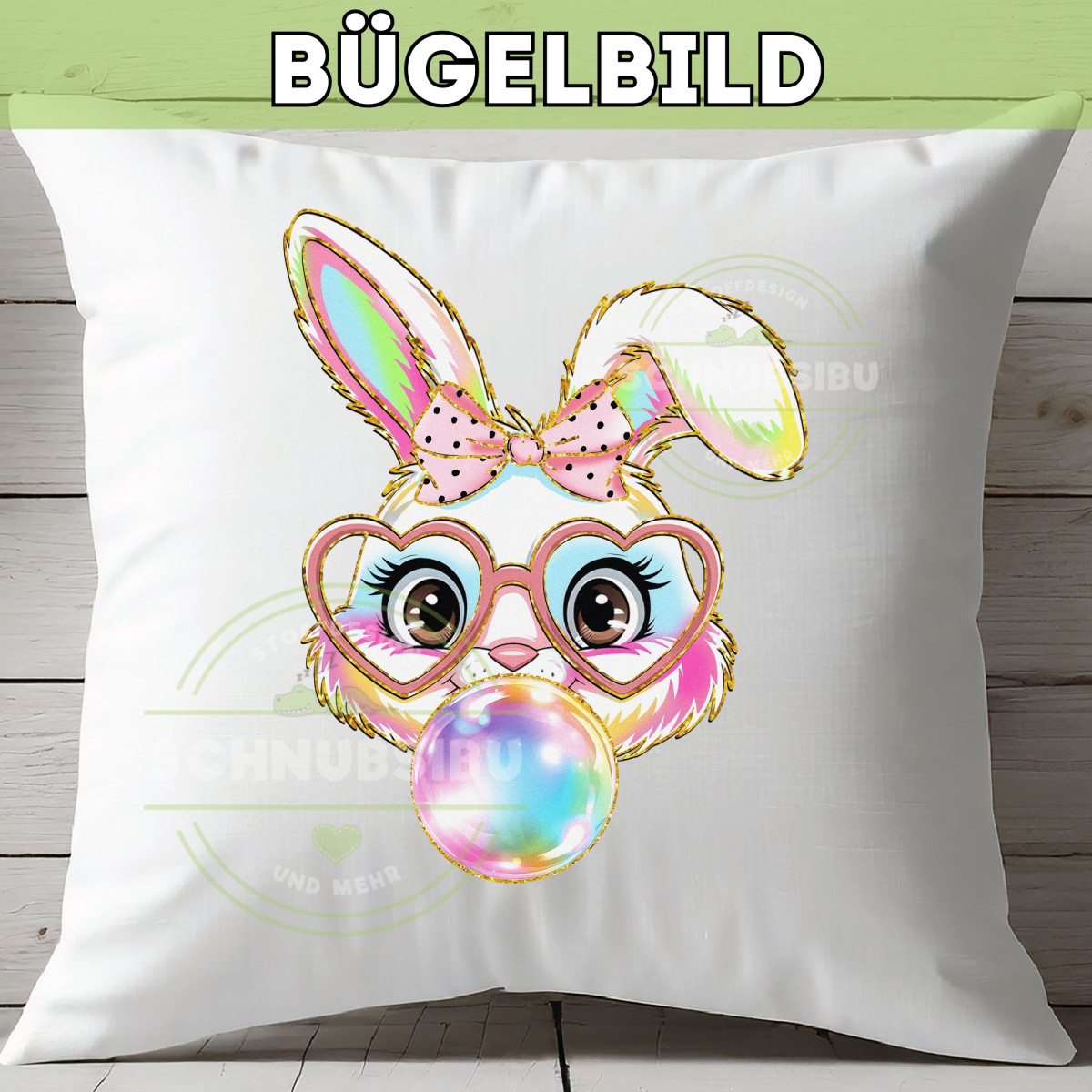 Bügelbild Bubble Gum Hase